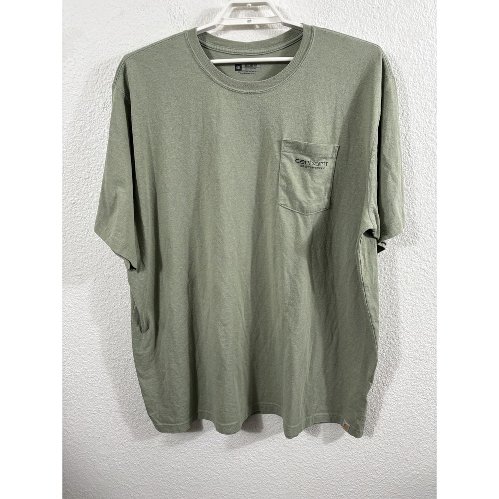 Carhartt Shirt Mens 4XL Green Relaxed Fit Pocket Anvil Graphic Short Sleeve
